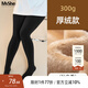 MsShe大碼女裝2025秋冬【加厚超柔絨】胖mm一體保暖加絨光腿褲襪 300g-黑色-適宜0-10℃（現貨） 均碼