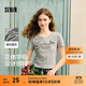 森馬（Semir）短袖T恤女短款字母花邊修身正肩2025夏新款鏤空提花上衣甜美 中花灰00502 M