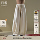 日著(zhù)原創(chuàng  )設計休閑燈籠褲2025秋季新款女裝拼接垂感抽繩運動(dòng)彎刀褲 月光米 常規 XL