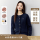 茵曼老錢(qián)風(fēng)復古開(kāi)衫毛衣女2025秋新款時(shí)尚通勤針織衫 寶藍色 XL