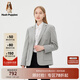 Hush Puppies【懶人系列】暇步士女裝秋季簡約一粒扣百搭通勤針織西服外套 119淺灰 M