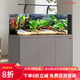 森森（SUNSUN）2025新品魚(yú)缸水族箱溪流缸底過(guò)濾超白玻璃南美原生缸生態(tài)魚(yú)缸 紳士灰(燈架款)雨淋式升級底濾 靠墻款長(cháng)99*寬48*缸高40/柜高85cm
