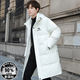 MONTDELLDALL青少年羽絨服初高中生爆款男生中長(cháng)款防水寬松外套零下40度防寒服 白色抗寒17-20歲-18大學(xué)生 M 官方M （適合100——120斤）