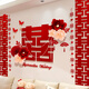侑家良品 婚房布置 喜字貼背景墻婚禮布置套裝結婚裝飾用品大全