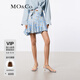 MO&Co.夏低腰藍(lán)底碎花荷葉邊半身裙短裙摩安珂 藍(lán)底小圖案 L 170