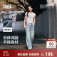 森馬（Semir）森柔牛仔丨牛仔褲女潮流顯瘦褲子25春秋季寬松闊腿褲109925124001