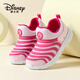 迪士尼（Disney）兒童運(yùn)動(dòng)鞋春秋透氣一腳蹬童鞋中小童毛毛蟲跑步鞋 淡粉/玫紅 26