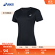 亞瑟士ASICS女子運動(dòng)T恤舒適透氣跑步運動(dòng)短袖 2012D164-700 黑色 M