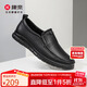 康奈男鞋商務(wù)休閑皮鞋羊皮一腳蹬懶人鞋輕質(zhì)舒適駕車(chē)豆豆鞋 黑色  38 