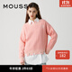 moussy 新品非正式學(xué)院風(fēng)短款美式套頭毛衣028GAZ70-5450 090粉紅色 均碼
