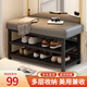 馳百倫換鞋登入戶(hù)門(mén)穿鞋凳坐凳家用玄關(guān)軟包坐墊可坐鞋柜鐵藝進(jìn)門(mén)鞋架