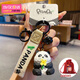 物與家創(chuàng  )意生日禮物呆萌熊貓鑰匙扣掛件 可愛(ài)趴趴熊貓掛件禮物背包掛件 木雕風(fēng)熊貓-賞花款+布袋包裝 熊貓鑰匙扣
