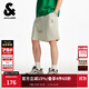 杰克·瓊斯（JACK&JONES）NBA聯(lián)名款男裝字母印花logo松緊抽繩日常休閑百搭短褲22529F035 C63卡其色 M (175)