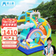 博士豚充氣城堡家用淘氣堡蹦床小型兒童室內充氣跳床滑梯戶(hù)外擺攤游樂(lè )園 72057-獨角獸( 雙氣墊款 )
