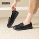 大東樂(lè )福鞋女鞋春秋舒適平底低跟套腳圓頭媽媽鞋0780 黑色 37