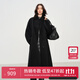 范思藍恩【徐若晗同款】鉆石立裁系列復古立領(lǐng)雙面呢大衣女秋冬羊毛呢外套 黑色 XS