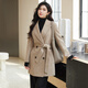 悅戎2025新款槍駁領(lǐng)雙排扣雙面羊絨大衣女時(shí)尚百搭顯瘦羊毛雙面呢外套 燕麥色 M (105-115斤)