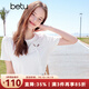 百圖betu女裝2025夏季新款T恤新中式鏤空設計感繡花棉感短袖女2504T21 白色 L