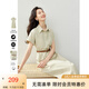 梵希蔓休閑通勤連衣裙女2025年夏新款Polo領(lǐng)收腰顯瘦襯衫純棉裙子 M7075 豆綠色 L