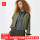 優(yōu)衣庫【狂歡價(jià)】女裝休閑拉鏈短茄克/外套巴恩風(fēng)翻領(lǐng)夾克 479208 56 橄欖色 M /160/84A