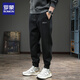 羅蒙春秋季新款2025運動(dòng)休閑褲男褲子大碼哈倫褲男士松緊腰束腳衛褲 黑色 2XL 推薦體重160-180斤