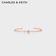 CHARLES&KEITH25冬新品無(wú)邊星穹系列星星設計感手鐲新年禮物送女友CK5-13220061 Rose Gold玫瑰金色 18cm 1個(gè)