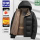 羅蒙（ROMON）加厚保暖可拆卸帽羽絨棉服男秋冬季中年防風(fēng)棉衣保暖爸爸棉襖外套 黑色【品牌特價(jià)斷碼清倉撿漏】 XL 90-120斤