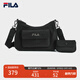 FILA【月牙包】斐樂(lè )挎包抗菌內里老花斜挎包單肩包斜挎包隨身包 正黑色-BK XS
