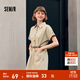 森馬（Semir）連衣裙女氣質(zhì)通勤工裝裙子夏天女裝2024夏新款純棉休閑polo領(lǐng)短裙 淺卡其50301 S