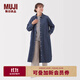 無(wú)印良品（MUJI）女式 水洗牛仔長(cháng)袖襯衫連衣裙女裝裙子長(cháng)裙25年秋季 BC2PNA5A 藍色 XL (165/92A)