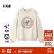 森馬（Semir）[商場(chǎng)同款]女oversize發(fā)熱抗菌2024冬季繡花抓絨上衣101724116004