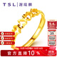 謝瑞麟（TSL） 黃金開(kāi)口鏤空戒指心連心女婚慶結婚足金指環(huán)YL950 約1.8克 工費380元