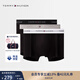 TOMMY HILFIGER【三條裝】秋冬男撞色循環(huán)提花舒適微彈貼身四角褲平角內褲 灰色/黑色/白色0UC M