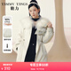 糖力【商場(chǎng)同款】冬新款灘翻領(lǐng)羽絨服女中長(cháng)款派克服外套 卡其色 M
