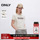 ONLY2025秋季新款時(shí)尚百搭字母印花圓領(lǐng)正肩短袖T恤女|125101008 S00 白色 L （尺碼偏小，建議卡碼選大）