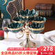 言則輕奢歐式高檔水果盤(pán)客廳家用創(chuàng  )意可旋轉糖果盤(pán)擺件多層點(diǎn)心盤(pán) 花瓣旋轉五格（1624）-祖母綠