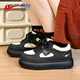 回力（Warrior）棉鞋女款冬季加絨厚底學(xué)生保暖高幫運動(dòng)板鞋WBN-2935 米/黑39