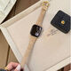 適用iwatch s11表帶蘋(píng)果s10手表小蠻腰復古真皮s9秋冬韓版s8腕帶 【卡其色金扣】 iwatch Ultra3/2/1【49MM表盤(pán)】