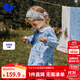 迷你巴拉巴拉女童兒童柔軟寬松A擺娃娃領(lǐng)燈芯絨連衣裙2025秋新品 花藍色調00308 100