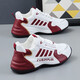MELLEN運動(dòng)鞋男鞋冬季新款透氣皮面跑步鞋子男減震耐磨休閑情侶鞋男女鞋 白紅色 42