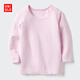 優(yōu)衣庫嬰幼兒寶寶HEATTECH棉混紡圓領(lǐng)T恤/長(cháng)袖保暖衣秋衣478444 10 水粉色 90