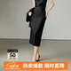 晚白【新品】秋款時(shí)尚簡(jiǎn)約氣質(zhì)半裙休閑百搭通勤OL半身裙 黑色 L
