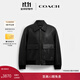 蔻馳（COACH）新款男士牛皮革FLIGHT 商務(wù)夾克皮衣短款通勤外套黑色 黑色 L