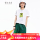 雲(yún)上生活女裝設(shè)計(jì)款藝術(shù)剪影花卉印花T恤兩色可選T6946X 云白色 L