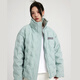 ELEVEN SLEEP冬季保暖反光標壓皺90％白鴨絨立領(lǐng)羽絨服外套男女 豆綠色羽絨服 S