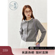 紫涵（ZIHAN）紫涵花邊圓領(lǐng)毛衣開(kāi)衫女2025秋季新款文藝簡(jiǎn)約百搭寬松顯瘦針織衫 海鷗灰 XL