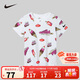 NIKE 耐克童裝2025年夏季男女童冰淇淋圖案印花T恤兒童百搭時(shí)尚短袖