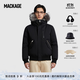 MACKAGE【12期免息】男士 DIXON短款拆卸連帽保暖羽絨服外套上衣 黑色-狐貍毛領(lǐng) 38
