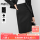 尚都比拉小個(gè)子通勤半身裙女春季氣質(zhì)顯瘦a字裙開叉高級(jí)感中裙 黑色 L