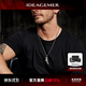 IDEAGEMER925銀羽毛項鏈男士個(gè)性復古印第安小眾設計感痞帥男生穿搭配飾潮 【款式1】羽毛吊墜+鈦鋼鏈55CM